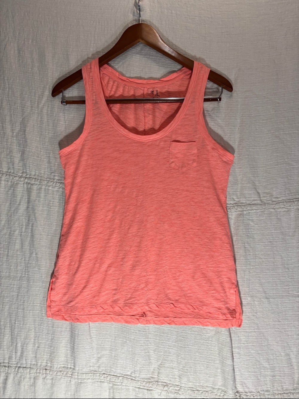 GAP Coral Pink Scoop Neck Tank with Chest Pocket